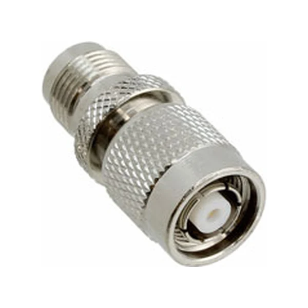 Straight nickel-plated TNC to reverse-polarity TNC adapter
