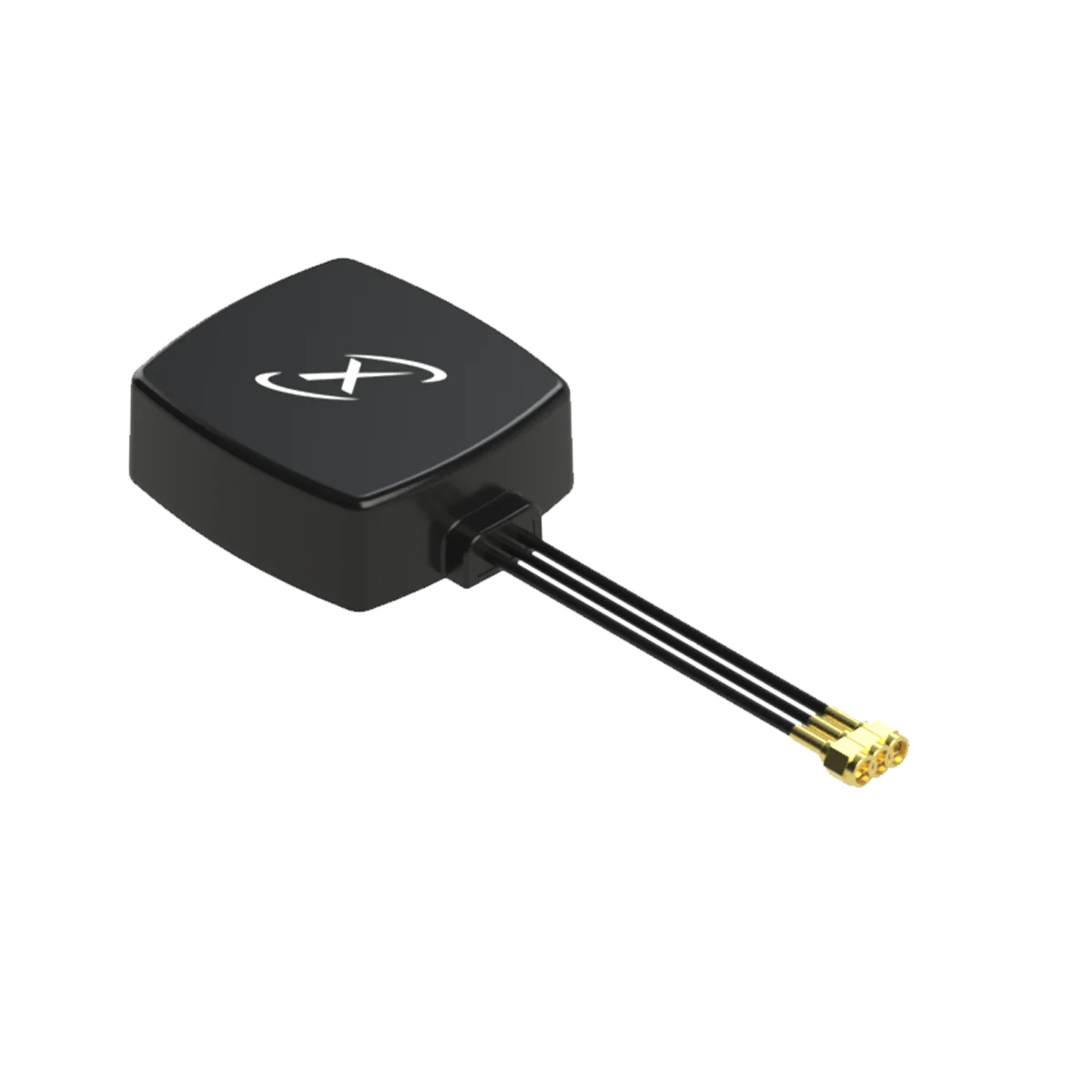 Low-profile black magnetic-mount antenna with three coaxial leads