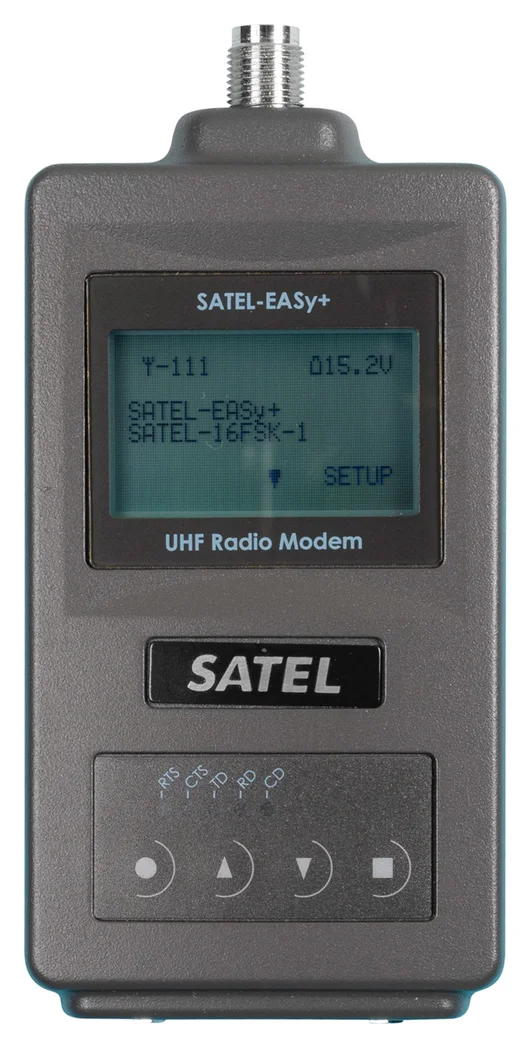 SATEL-EASy+ radio modem with its LCD display active