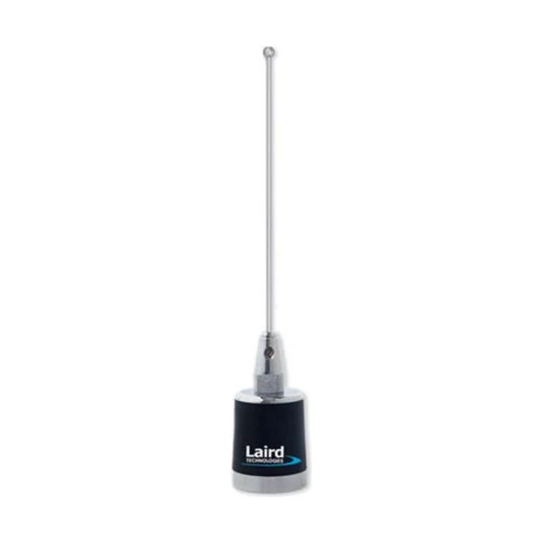 Chrome and black base-loaded mobile whip antenna