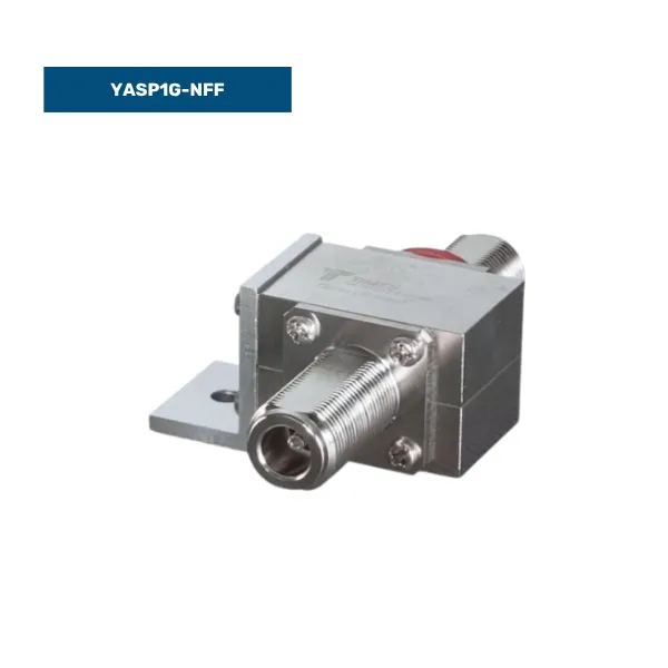 RF surge protector with N-female connector and metal mounting bracket