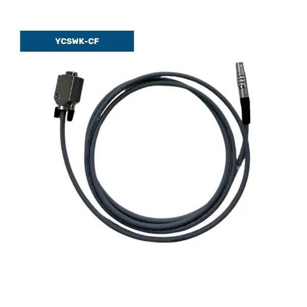 YCSWK-CF data cable with 8-pin radio connector and D9 female connector