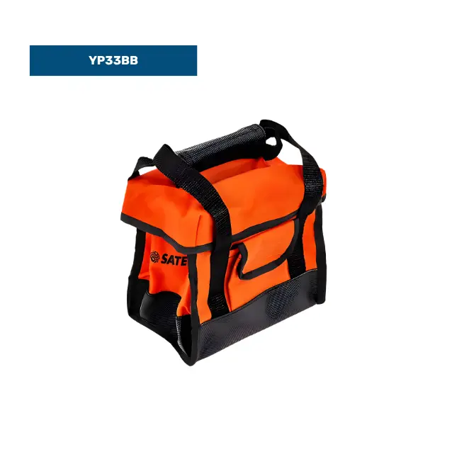 Orange and black battery transport bag